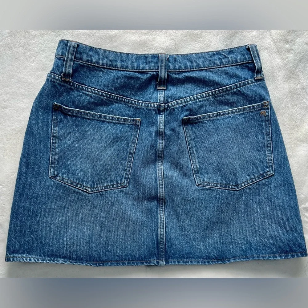Madewell Stretch Denim A-Line Mini Skirt - Size 30 - Picture 4 of 5